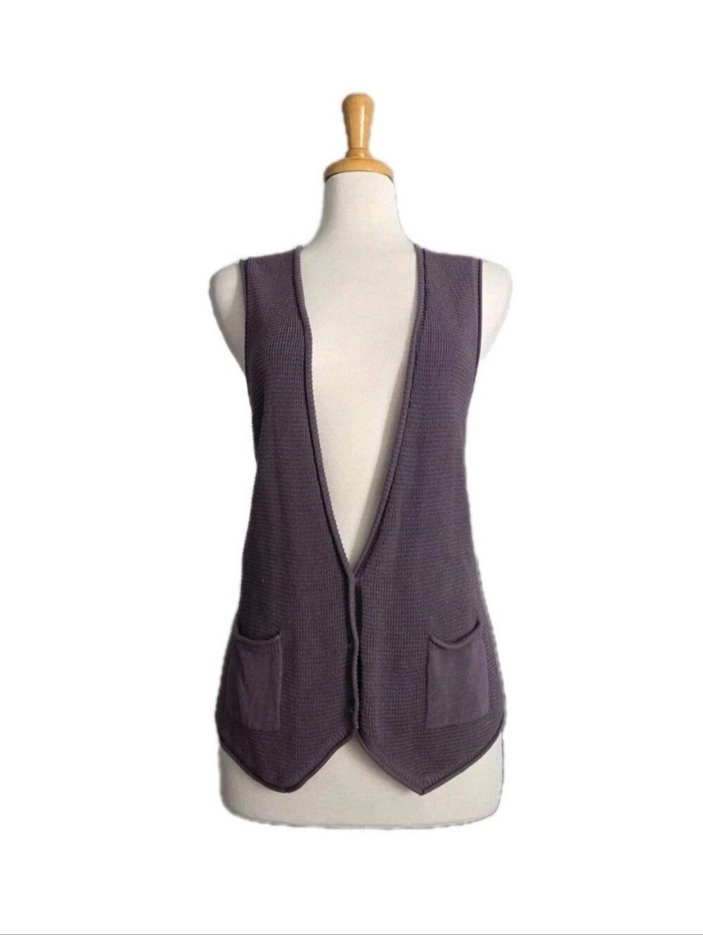 J.Jill Purple Knit Vest Women's XL Cottagecore Lagenlook